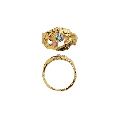 Stine A My Love Rock Ring With Blue Top Pink Opal-Shop Online Hos Blossom