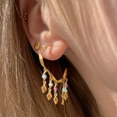 Stine A Twisted Creol Ørering With Stones Gold-Shop Online Hos Blossom
