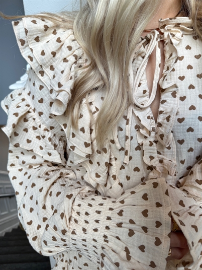 Stories From The Atelier Copenhagen Heart Moments Bluse Brown Heart Shop Online Hos Blossom