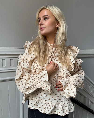 Stories From The Atelier Copenhagen Heart Moments Bluse Brown Heart Shop Online Hos Blossom