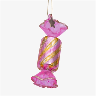 Vondels Ornament Glass Julekugle Pink Transparent Candy Shop Online Hos Blossom