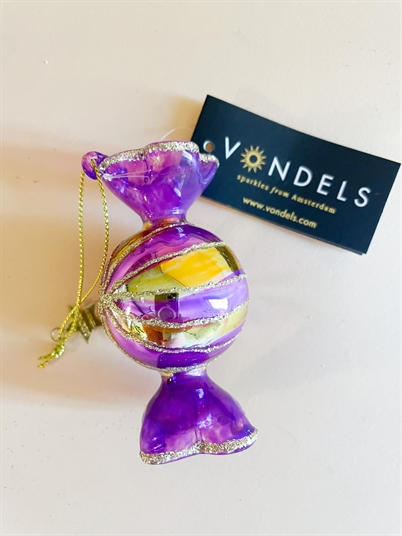 Vondels Ornament Glass Purple Transparent Julekugle Bauble Candy