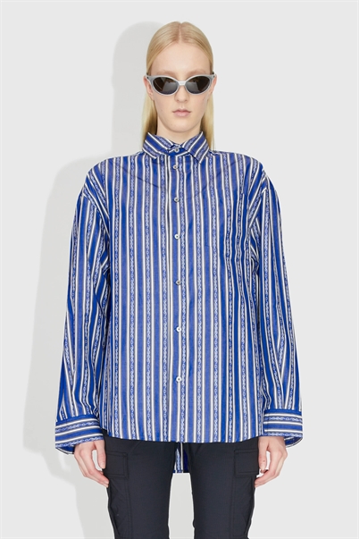 Wood Wood Maxine Oversized Skjorte Stone Blue-Shop Online Hos Blossom