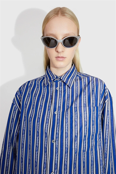 Wood Wood Maxine Oversized Skjorte Stone Blue-Shop Online Hos Blossom