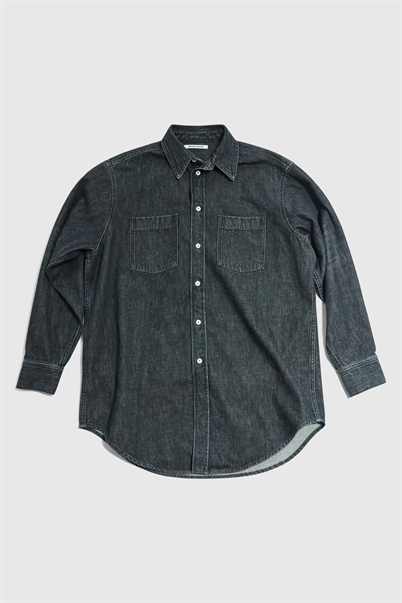 Wood Wood Nora Denim Skjorte Black Wash-Shop Online Hos Blossom