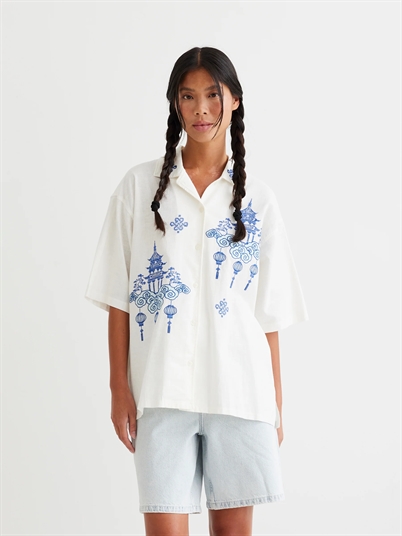 Woodbird WBBanks Tempel Skjorte Off White-Shop Online Hos Blossom