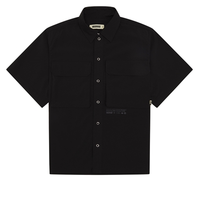 Woodbird WBBeth Rib-Tech Cargo Skjorte Black-Shop Online Hos Blossom
