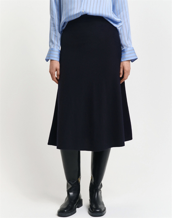 Gant - Superfine Lambswool Nederdel - Evening Blue