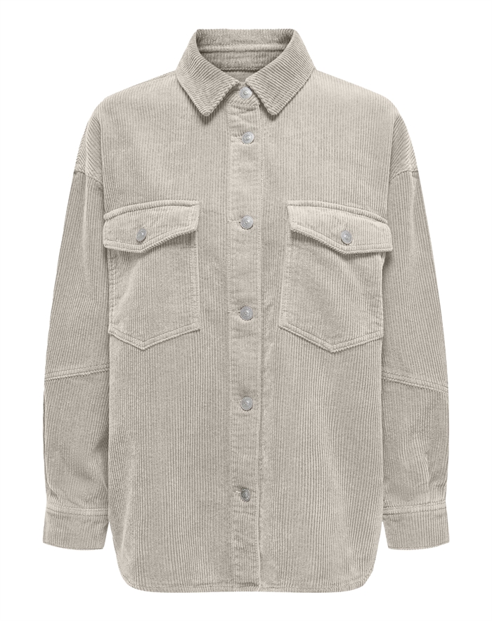 Only - ONLTiggy L/S Cord Shacket Skjorte - Silver Lining